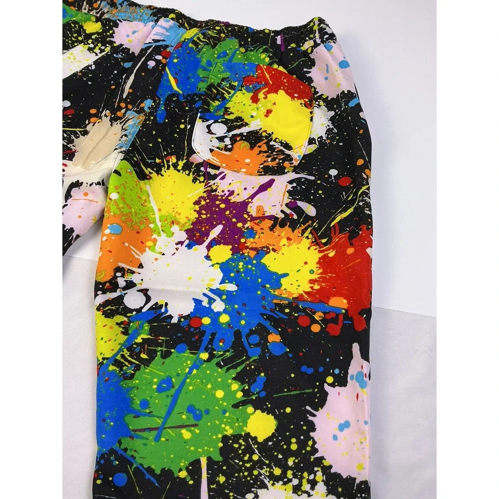 Fresh Prints of Bel-Aire Paint Splatter Joggers XLG Drawstring Pockets MSRP $62‎